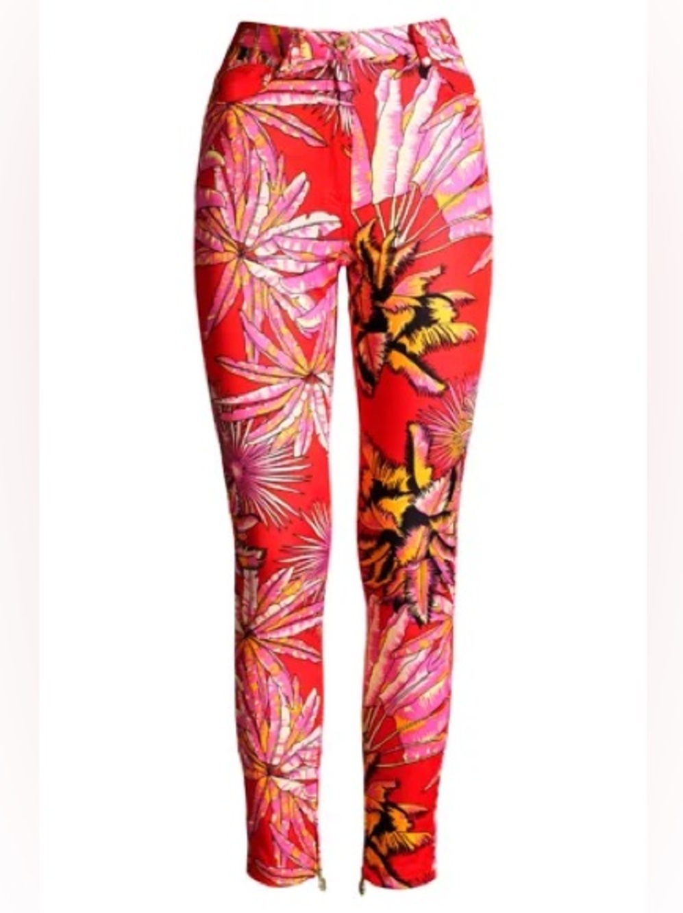 VERSACE FOR H&M Red Floral Skinny Jeans